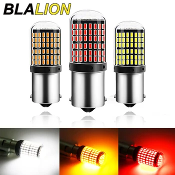 BLALION 매우 밝은 자동차 LED 브레이크 라이트 전구, Canbus 1156 1157 T20 BAU15S 21W 3014-144SMD 자동 브레이크 램프, 방향 지시등