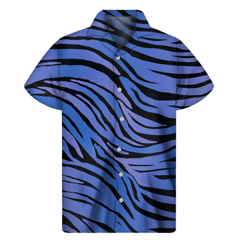 thumbnail image 1 of Camisa hawaiana con gráfico de cebra abstracta, camisetas de verano de calle de manga corta con estampado 3D, camisetas con botones, ropa para hombre, blusa con solapa, 1 of 5