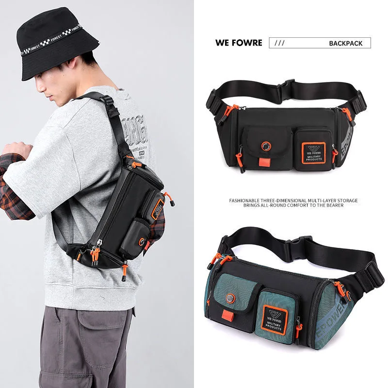 

New Men Crossbody Bag Multifunction Chest Bag Outdoor Tactical Travel Sling Bag Purse Nylon Shoulder Bag For Male Messenger Bag