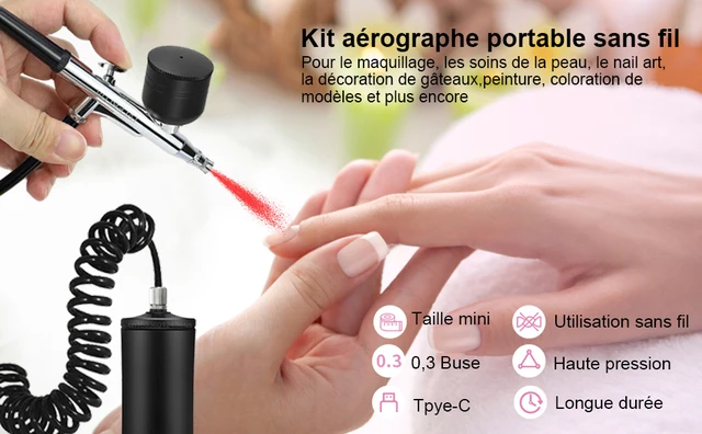 Kit D'aérographe Sans Fil - ASHATA - Rechargeable - Portable - Multi
