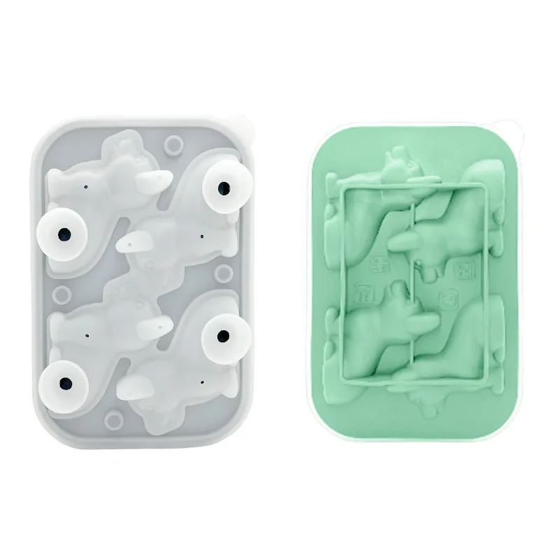 Food Grade Silicone Ice Mold with Clear Funnel-type Lid 3D Dachshund Corgi Ice Cube Mold, Pet shapes Shape Ice Cube Tray