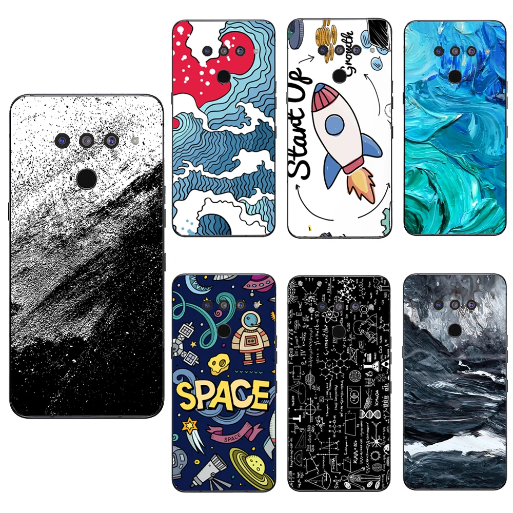 3D Relief Cute Pattern Matte Skin Wrap Skin Phone Sticker Per Lg G8 Thinq Q70 V50 V40 V35 V30 G7 + G6 Q Stylus + Film