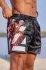 American Men's Fashion Shorts Cool Anime Style Mesh Quick-drying Breathable Stretch Drawstring Shorts Casual Beach Pants 5
