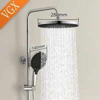 VGX ชุดฝักบัวอาบน้ํา ชุดหัวฝักบัวในห้องน้ํา ชุดก๊อกน้ําฝักบัวหรูหรา ชุดฝักบัวสายฝน 3 ทิศทาง ห้องน้ํา Mixer Crane สีเทาทอง 4