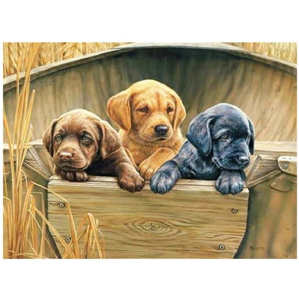 Tier Hund Labrador DIY 11CT Stickerei Kreuz Stich Kits Hand Handwerk Set Gedruckt Leinwand Baumwolle Faden Home Design