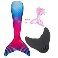 N7O7 2023 Girls Little Mermaid Tails Can Add Monofin Swimming Tail For Kids Adults Summer Dress Swimmable Suit Mermaid Costu N7O