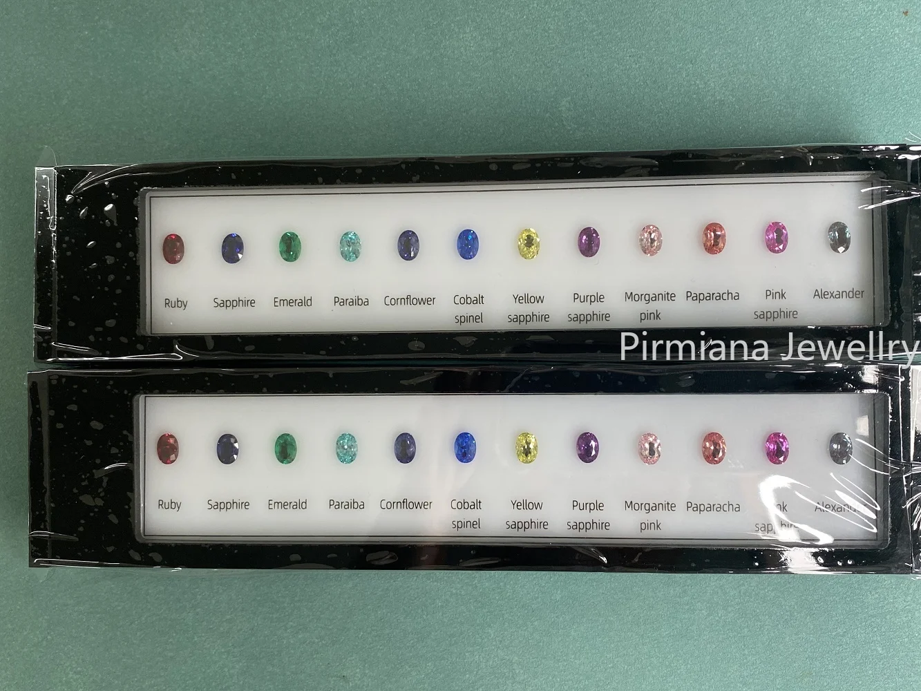 Pirmiana Lab Grown 보석 색상 차트, 보석 제작자용 느슨한 돌 상자, 보석 도구, OS5x7mm