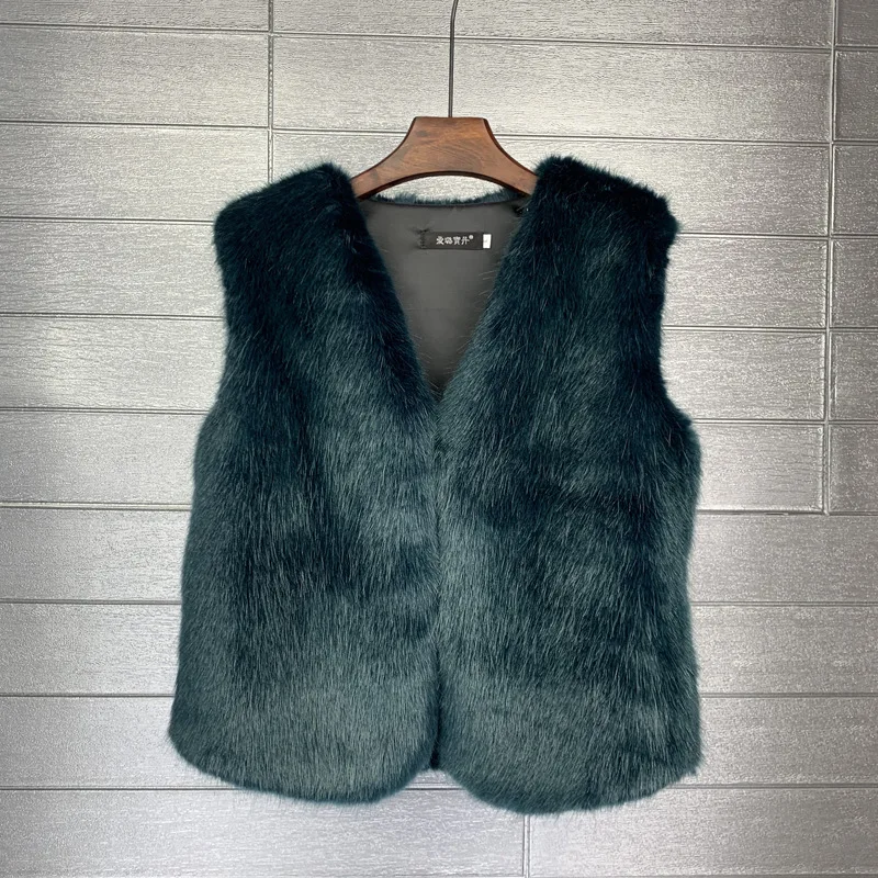 Fine Little Fox Fur Mink Fur Imitation Fur Fur Coat Women's Short Vest Autumn and Winter