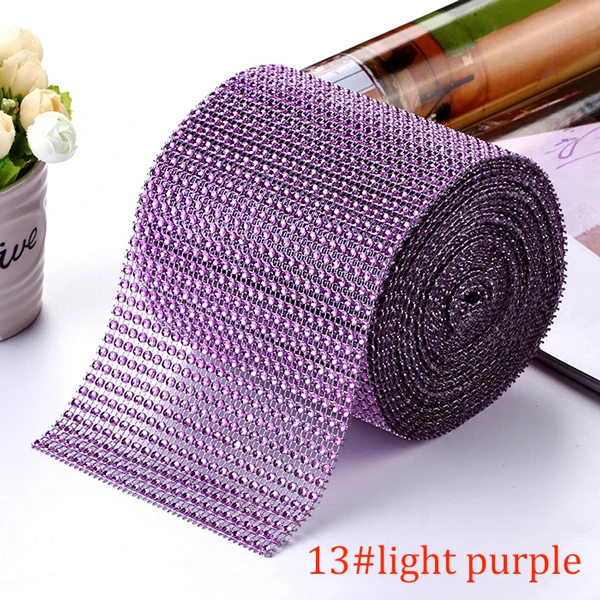 10-Yard Rhinestone Mesh Trim with 24 Rows for DIY Wedding and Party Decoration