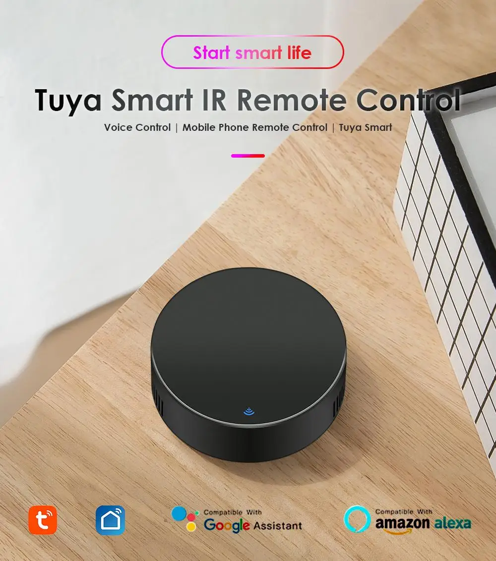 

Tuya Smart Home WiFi Universal Infrared IR Remote Control Smart Controller for TV DVD AUD AC Voice Works with Alexa Google Alice