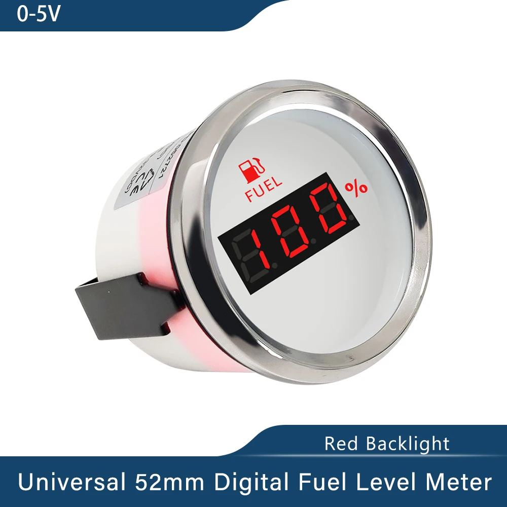 52mm Pointer Fuel Level Gauge Meter 0 5V Signal Waterproof Fuel Gauges