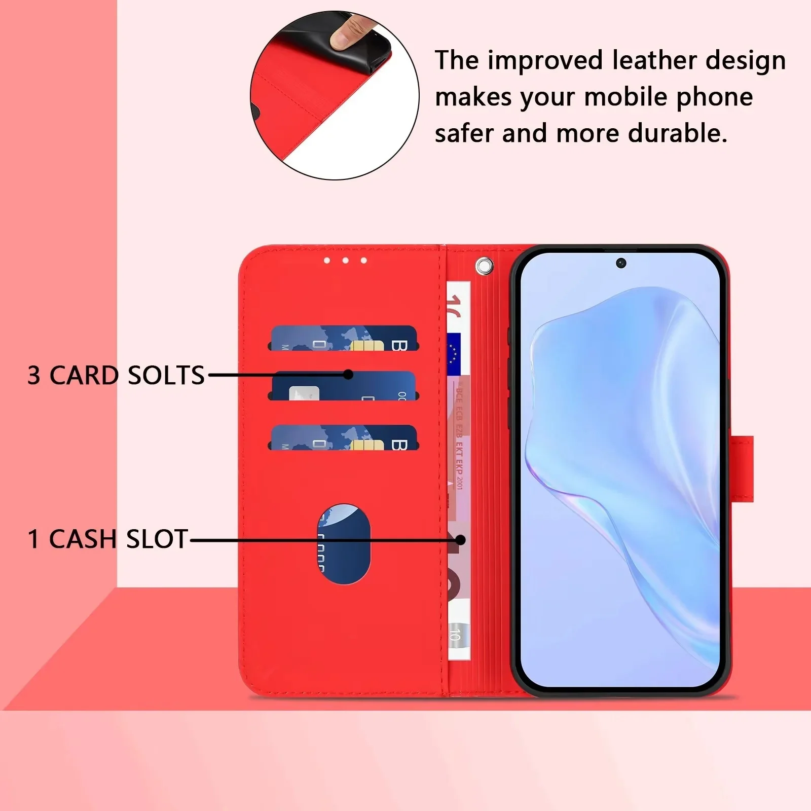 Luxury Flip Phone Case - PU Leather Wallet Cover with Holder