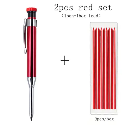 6Colors 2.8mm Metal Solid Carpenter Mechanical Pencil with Sharpener 2B Lead Core Deep Hole Construction Marking Scriber Tool - Image 16