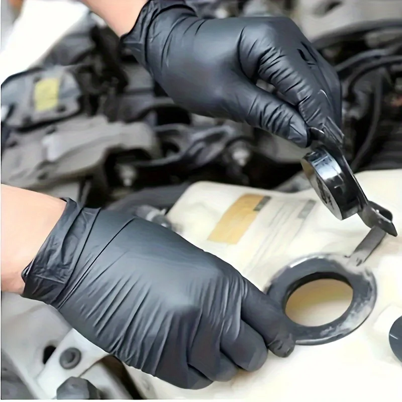 20/50/100pcs Black Gloves Nitrile Disposable Gloves for Cleaning Hairdressing Waterproof Fingertip Dishwashing Tattoo Gloves 3