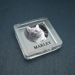 Personalized Pet Fur Keepsake Box with Photo - Unique Memorial Gift (Black n White Photo)
