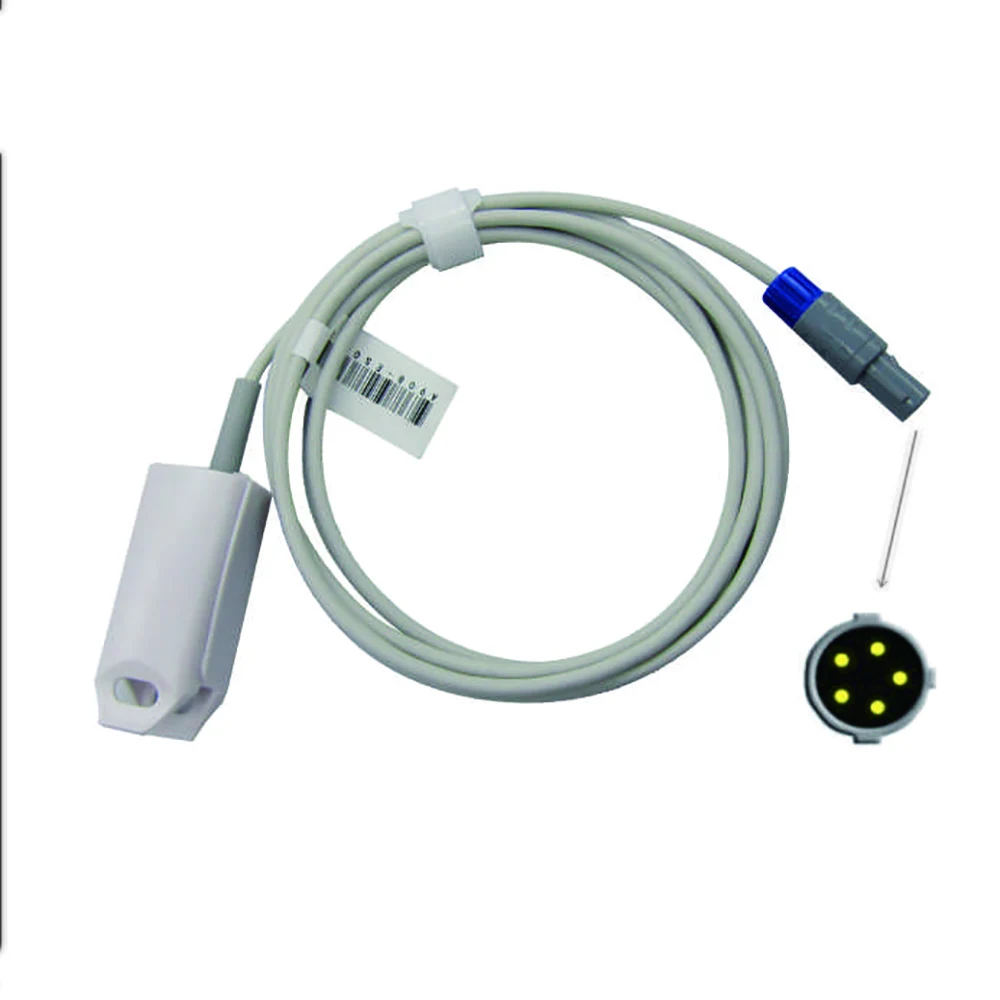 

Совместим с Китаем, сильный медицинский 5-контактный монитор с одним слотом, многоразовый датчик SPO2 для пульсоксиметра, мониторинга насыщения кислородом