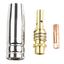 3Pcs Welder Nozzle Part Kit 15AK Conductive Tip Nozzles Contact Tips For MIG Welding Torch Welding 0.6/0.8/0.9/1.0/1.2mm