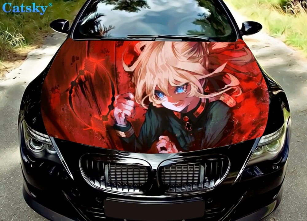 

My Hero Academia Toga Himiko Car Floor Mats,Car hood wrap lion decal, bonnet vinyl sticker, full color graphic decal