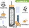 1000ML Glass Water Bottles With Straw, Glass Bottle With Silicone Sleeve And Time Marker, For Gym Home Office 6