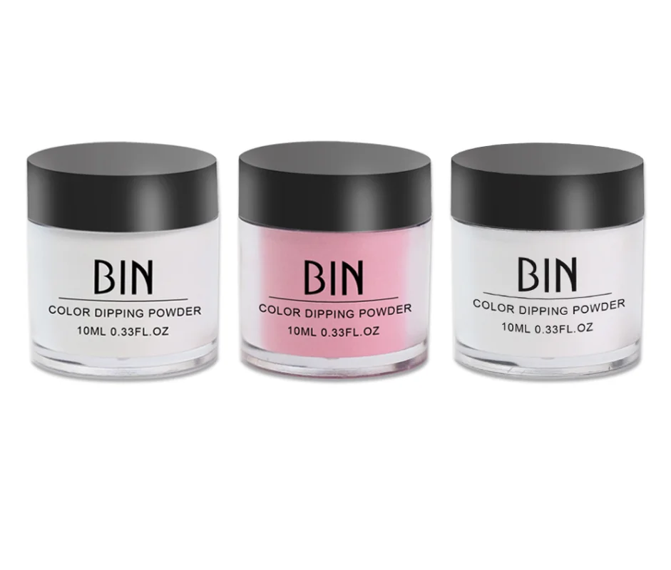 10g/Bottle 3-Base-Colors Professional Acrylic Dipping Powder Clear/White/Deep Pink Manicure DIY Convenient Nail DIPPOWDER #FA46#