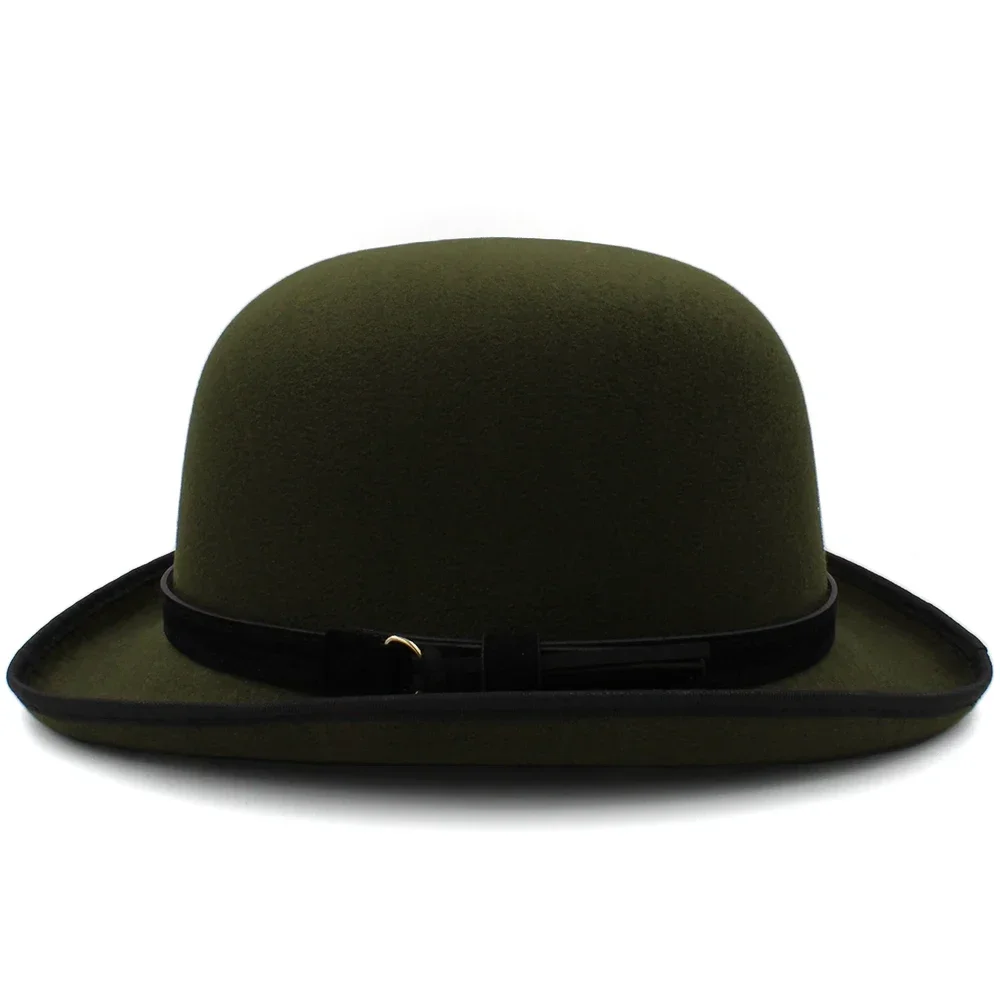 Männer Frauen Oval Top Klassische Wolle Bowler Hut Rolle Felge Derby Cap Sonnenhut Party Straße Stil Einstellbare Größe UNS 7 1/8-7 3/8 UK M-L – Detail 20