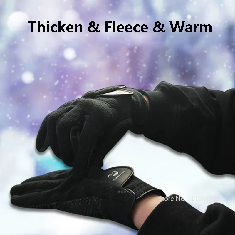 1 Pair Women Men Plush Anti-slip Granules Golf Gloves Unisex Thicken Keep Warm Sport Mittens Winter Soft Left Right Hand Gloves 2