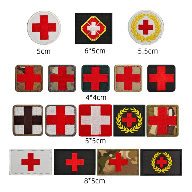 Medical MEDIC patch - round with a red cross patch/Badge Embroidered