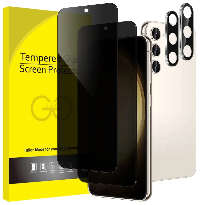 4In1AntispyTemperedGlassCameraLensFilmforSamsungS23Anti