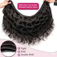 Extensions de cheveux humains 100% naturels brésiliens noirs Remy, qualité non traitée, ondulés et bouclés, 16A Body Wave, 30 et 32 pouces 4