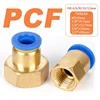 Pneumatic Quick Connector Air Fitting PCF For 4 6 8 10 12mm Hose Tube Pipe To 1/8" 3/8" 1/2" 1/4" BSP Female Thread Brass Joint