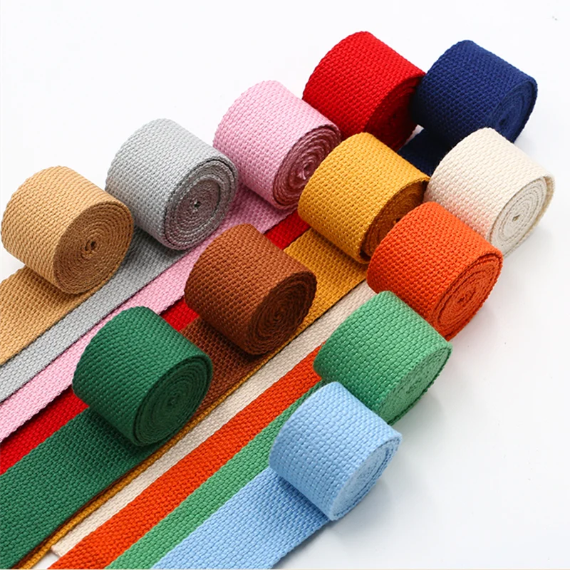 15/20/25/32/38/50mm Cotton Ribbon Strap Canvas Cotton Webbing Knapsack Strapping Bags Crafts For Belt Bag Dog Accessories For Canvas Ribbon Belt Webbing Ribbon