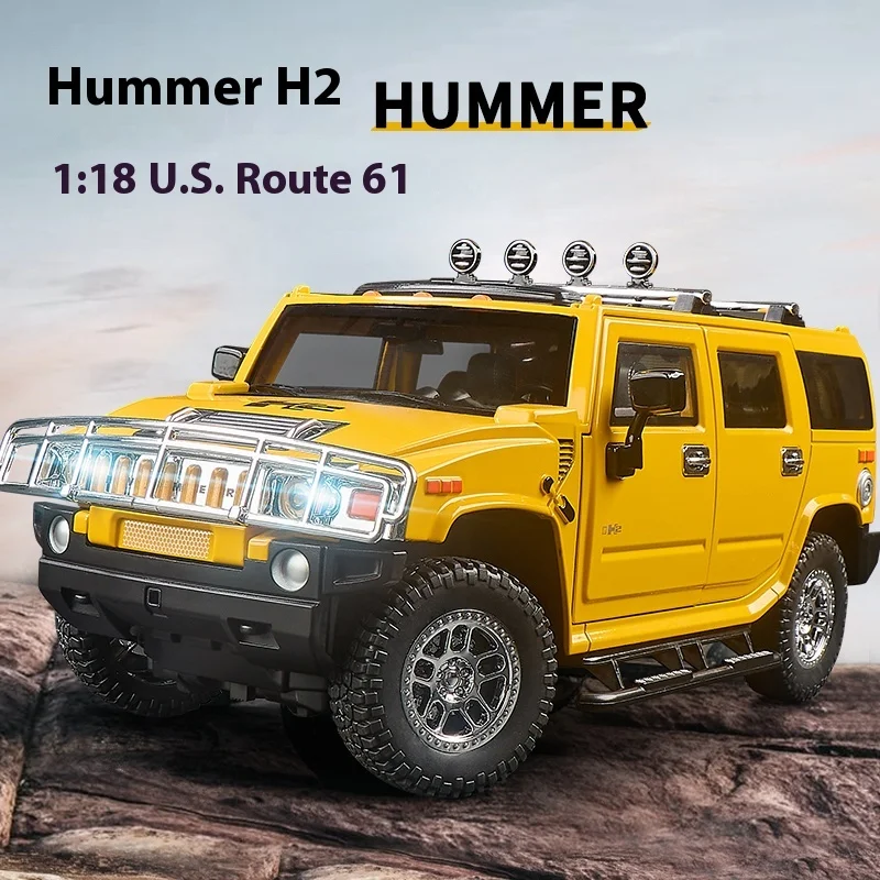 Simulation 1:18 Hummer H2 Alloy Off Road Car Diecast Metal