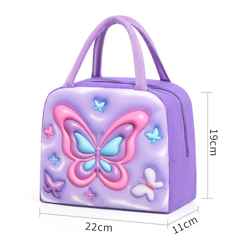 3D Cartoon Children's Lunch Bag Thermal Insulation Aluminum Foil Thick Waterproof Oxford Cloth Bento Bag Portable Tote Lunch Box 6