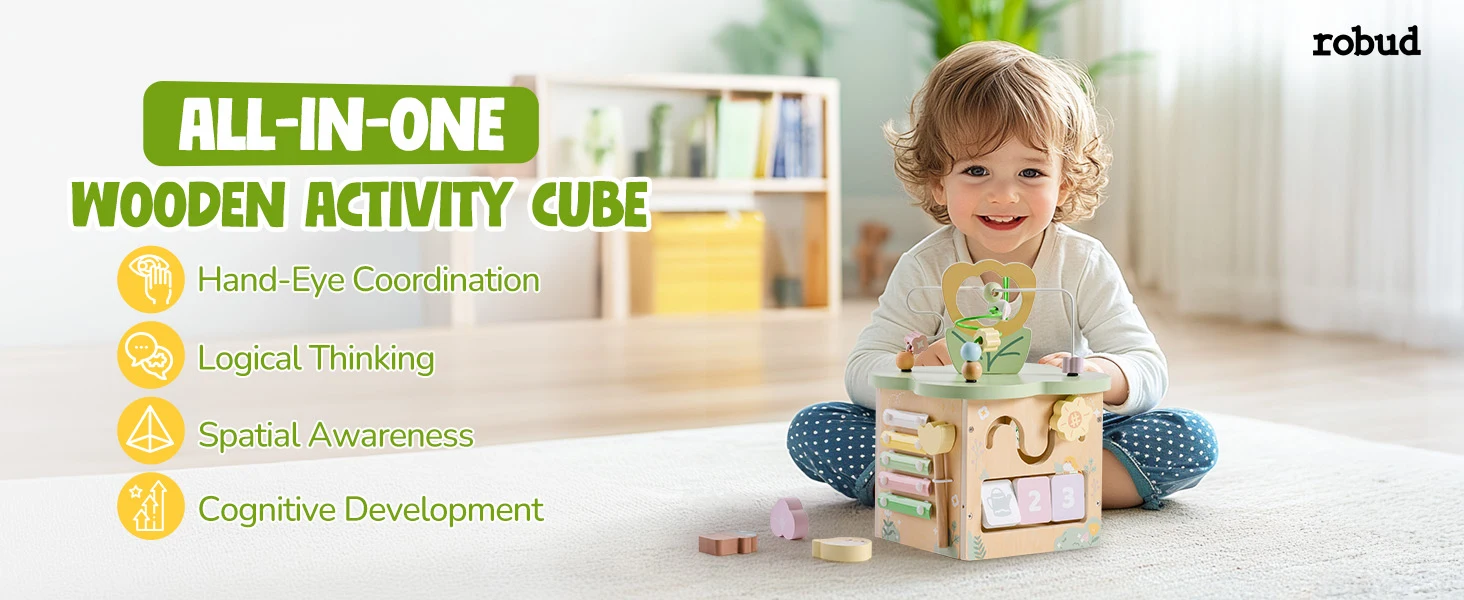 Wooden Montessori Activity Cube