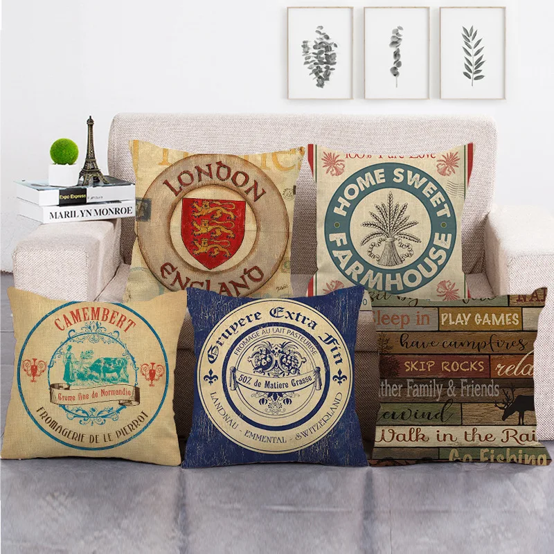 

Funny Letter Pillowcase Home Sweet Cotton Linen Pillow Case for Living Room Decor Home Pillow Covers Decorative for Sofa Bed