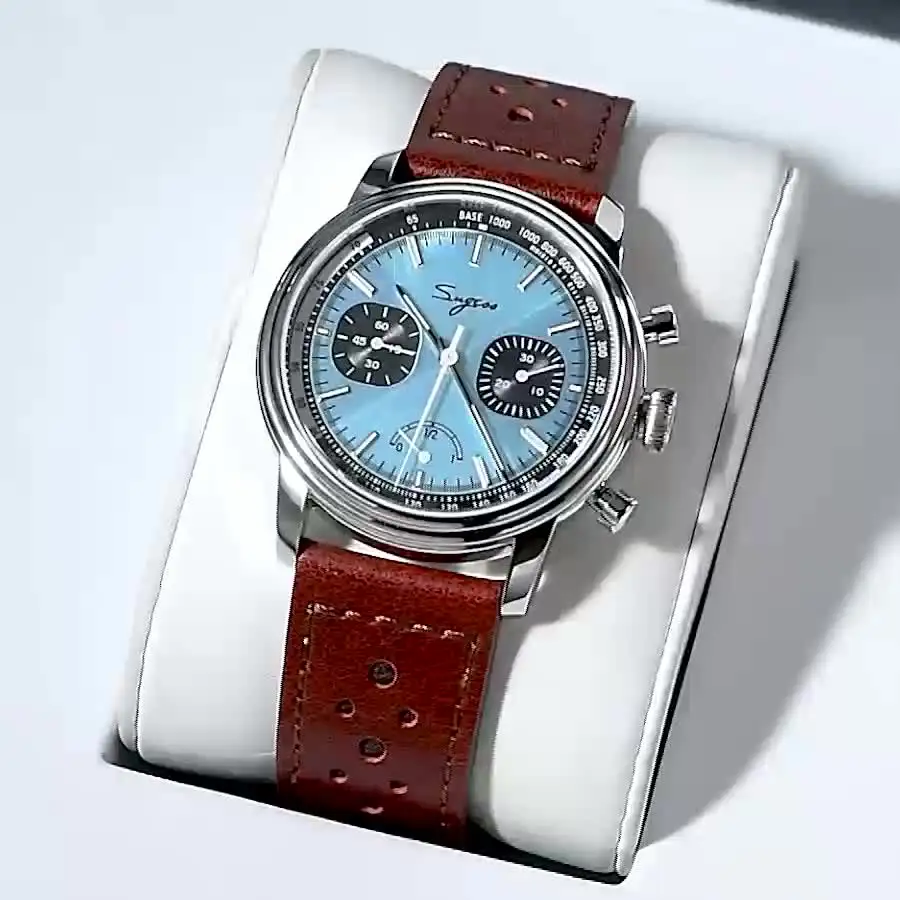sugess パイロットウォッチ 手巻きクロノグラフ ST1901 メンズウォッチ