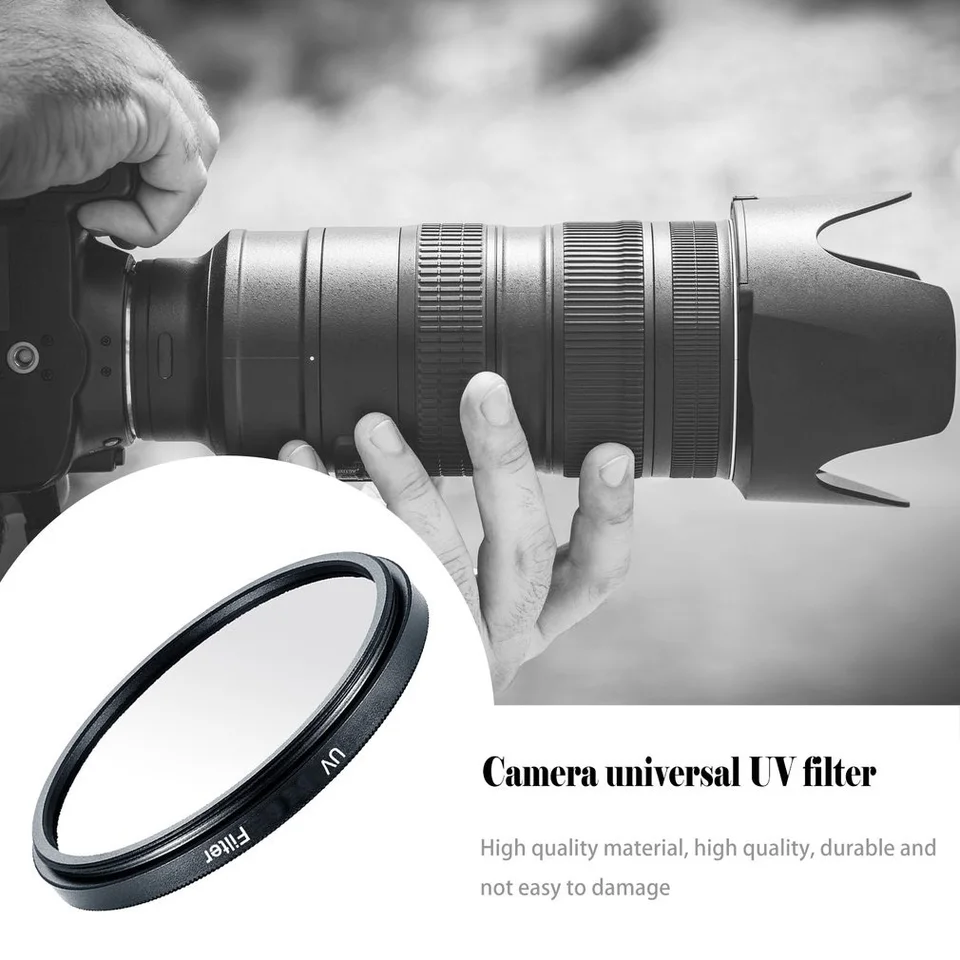 Filtro UV 52mm/72mm In Vetro Con Anello In Metallo, Proteggiobiettivo Per Fotocamere Nikon, Sony, Canon, Riduce La Luce Ultravioletta E La Dominante Blu - 4