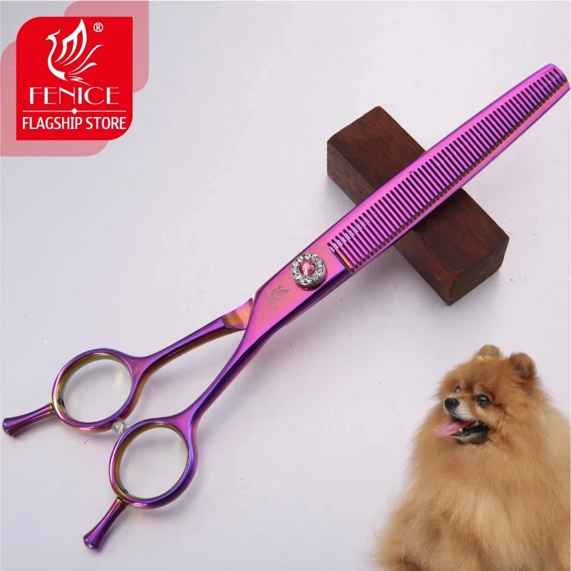 Dog Grooming Scissors Fenice Professional JP440C Steel 7.0 inch Dog Grooming Scissors for Dog Cutting Thinning Scissors Shears Thinning 25%
