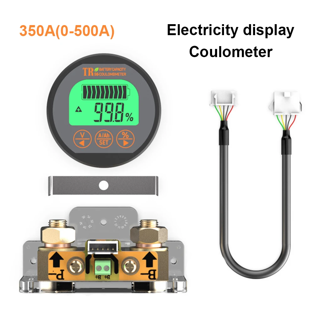 

LCD Screen Digital Batteries Meter with Base Cell Capacity Voltage Current Gauge Button Operation Accessory Type 3