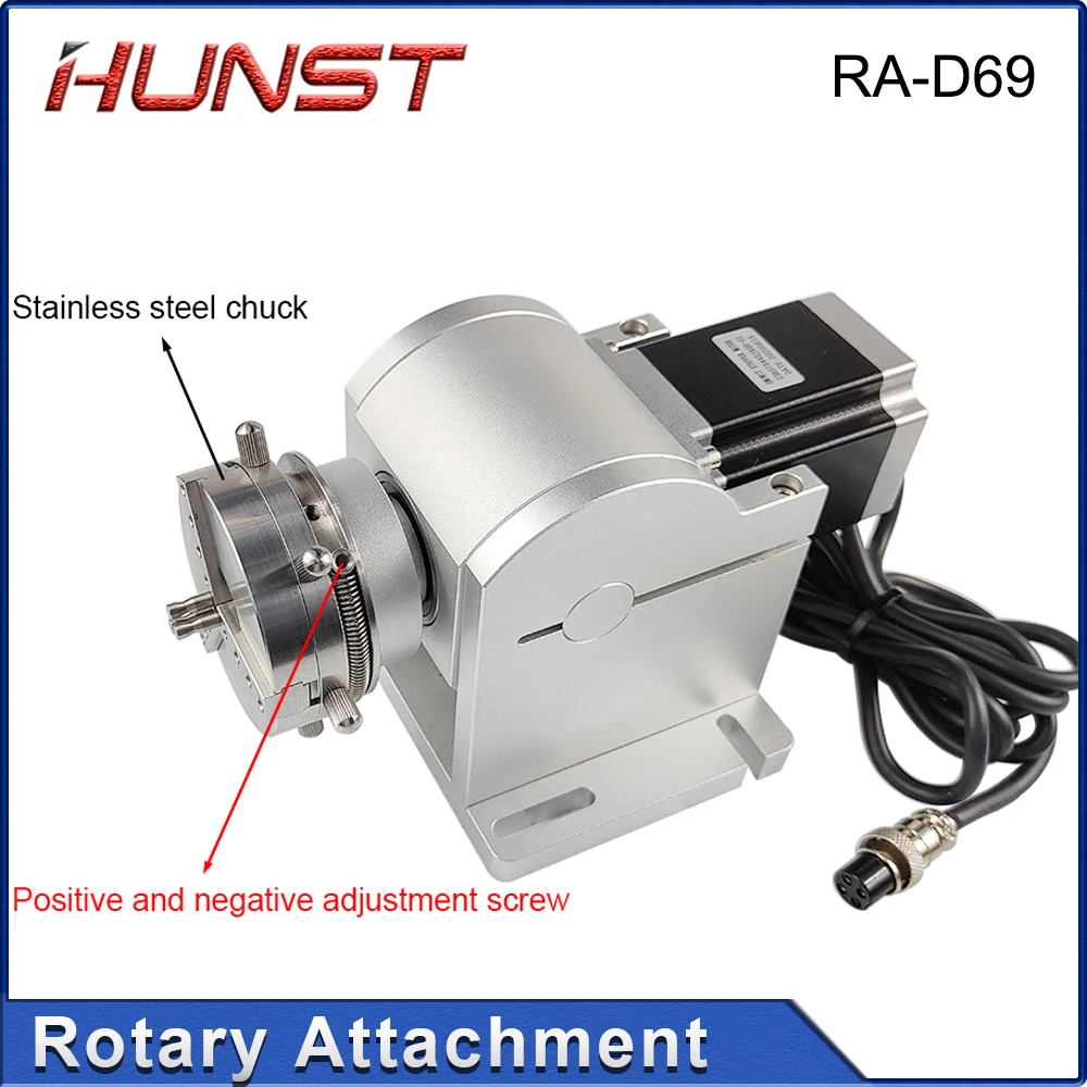 헌스트 파이버 레이저 마킹 링 로터리 부품, 드라이버 작업대 직경 3-91mm, 레이저 조각 D69 로터리 부착물
