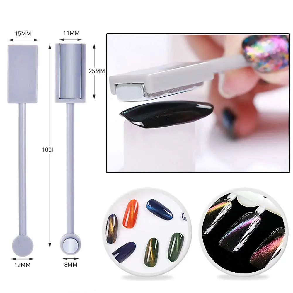 Double Head Nail Cat Eye Magnetic Rod stick Powerful Magnet Suitable for cat eye gel polish nail art Decoration tools NAB051