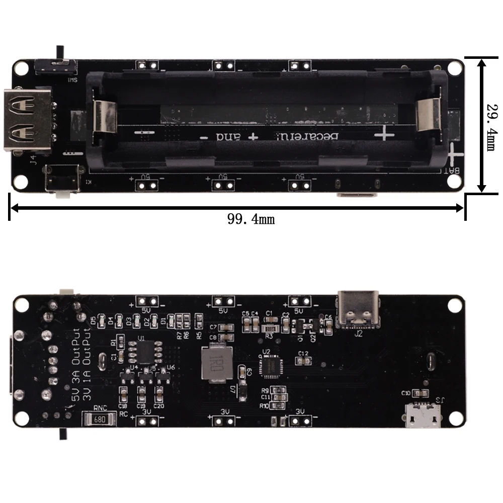  18650 Ƭ ͸ ǵ V3 V8 Ŀ ũ, ܹ  ,   ESP32S  C Ÿ ũ USB, 5V, 3A, 3V, 1A