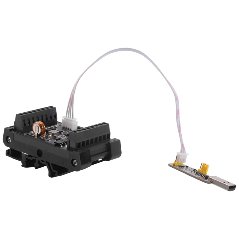 

FX1N-14MT PLC Industrial Control Board Replacement Accessories Case+USB-TTL Cable PLC Module Analog Input/Output With Guide Rail