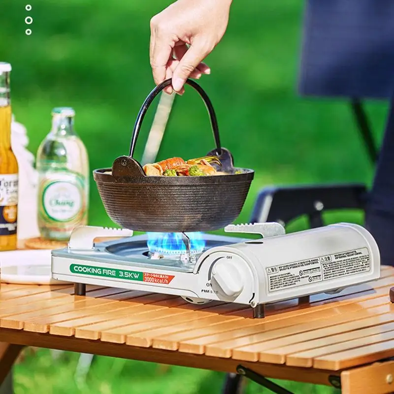 Réchaud à cassette pliable pour camping portable coupe-vent
