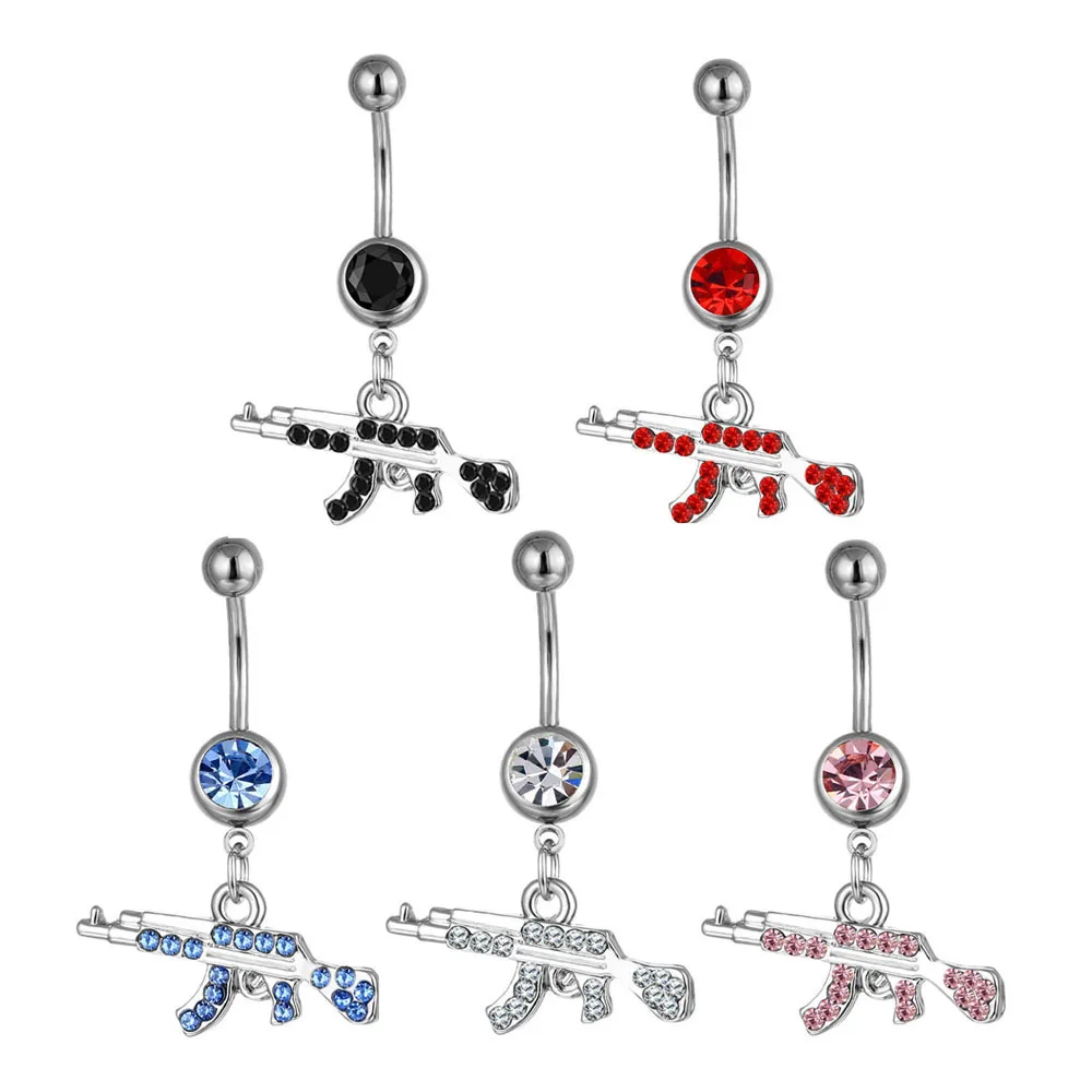 Colorful Rhinestone Navel Ring