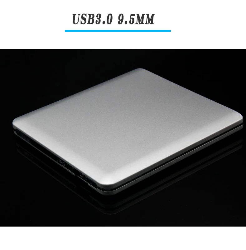 USB3.0 DVD/CD external optical drive box/case for laptop Soft aluminum shell 9.5mm 12.7mm