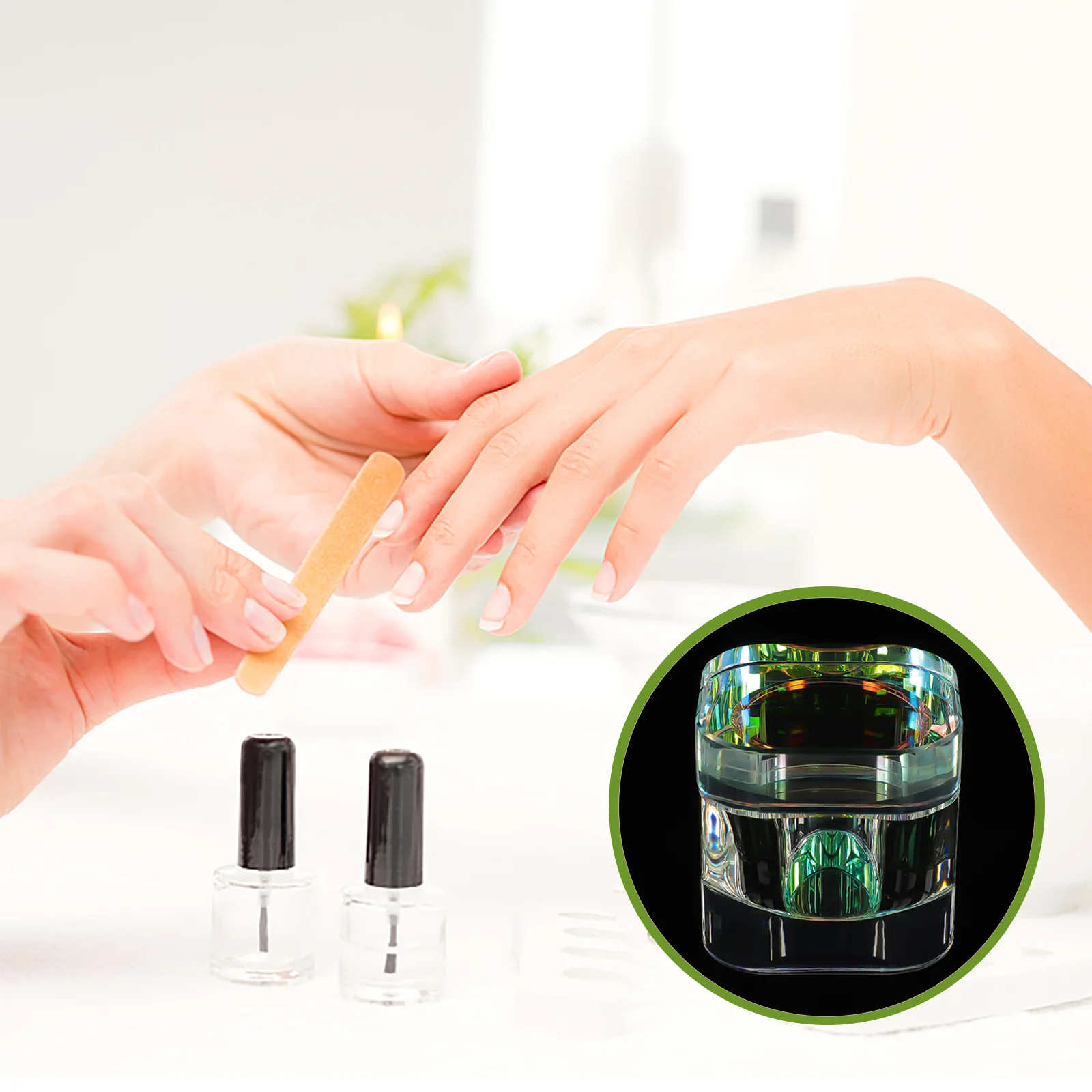 

Crystal Glass Manicure Nail Dish Cup Nail Dappen Dish Nail Liquid Holder Container Equipment With Lid Nail Art Tools