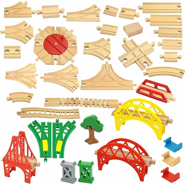 Piste de train en bois en forme d'étoile à intersection, accessoires de  chemin de fer, carrefour de bifurcation, voie fourchue, jouet en bois Brio,  6 000 - AliExpress