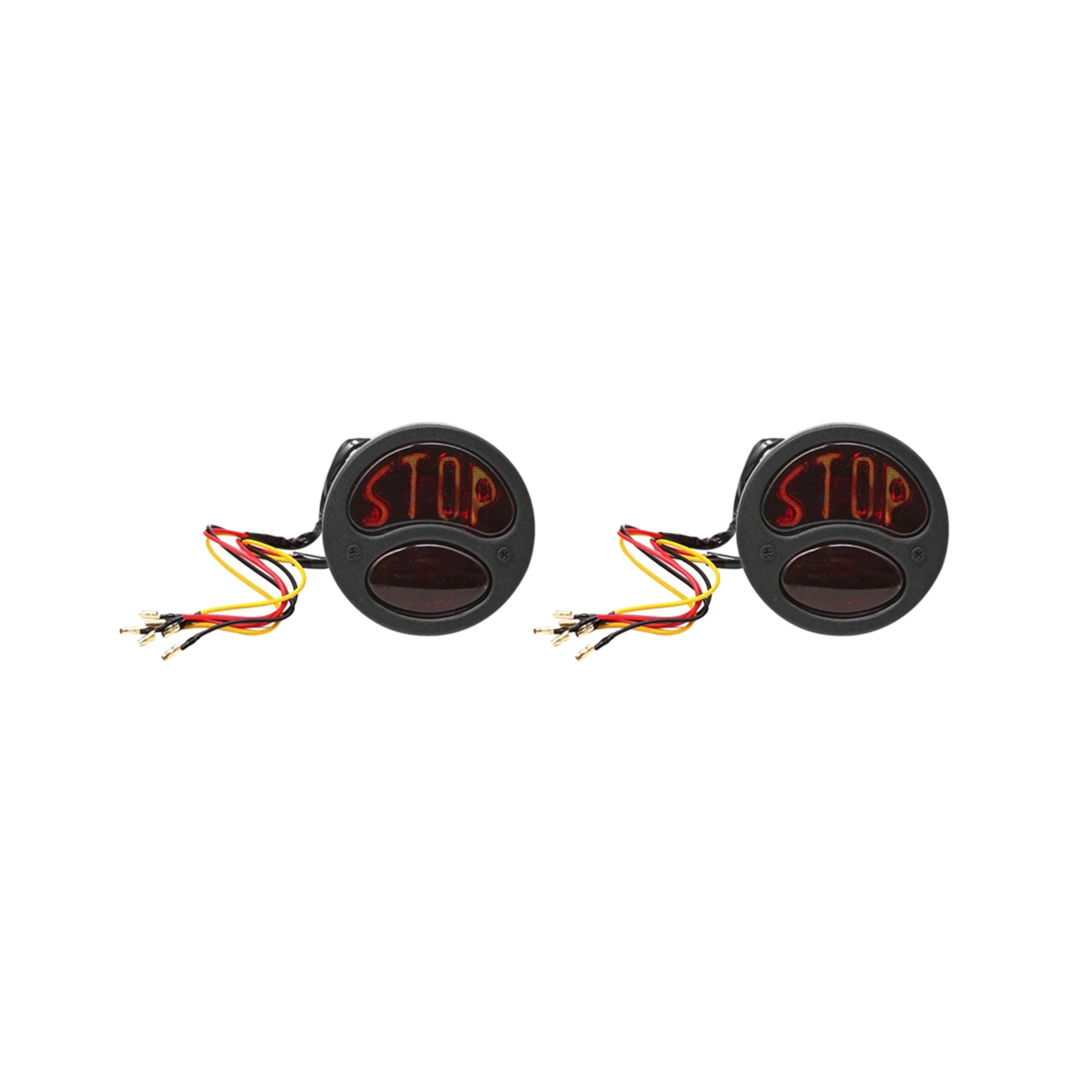 

2X Universal Stop 12V Motorcycle Cafe Racer Retro Red Rear Tail Light Brake Taillight Stop Light Lamp for Honda