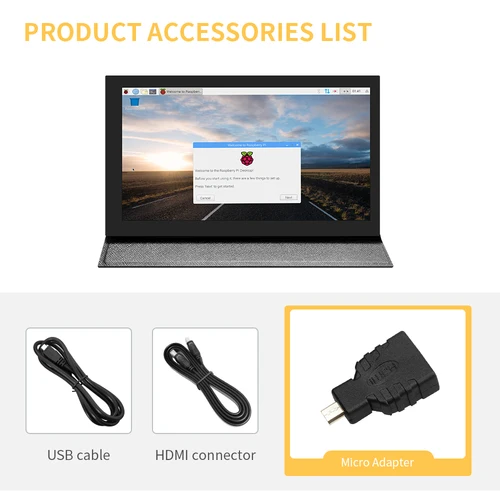 IPS HDMI 터치 모듈, 라즈베리 파이 3, 파이 4 PC 모니터, 오렌지 파이, 7006 케이스, 휴대용 화면, 7 인치 화면, 1024x600 5